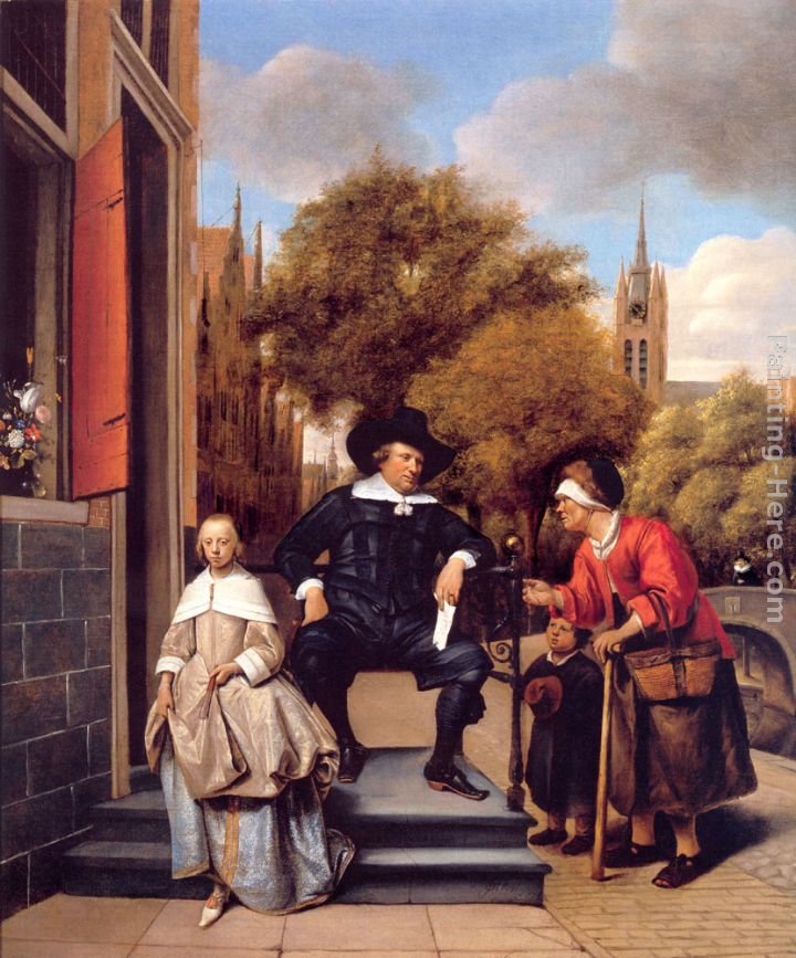 A Burgher of Delft and His Daughter painting - Jan Steen A Burgher of Delft and His Daughter art painting